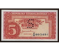 5 kčs 1945 X/R perforácia S