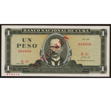 1 pesos 1967 - 88 Kuba Anulát Specimen