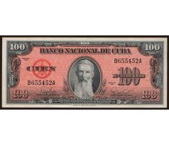 100 pesos 1959 - 60 Kuba portrét Francisco Aguilera