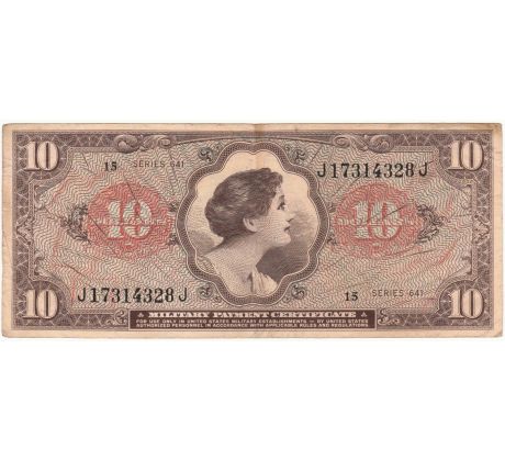 10 dollár 1965-68 USA vojenská poukážka