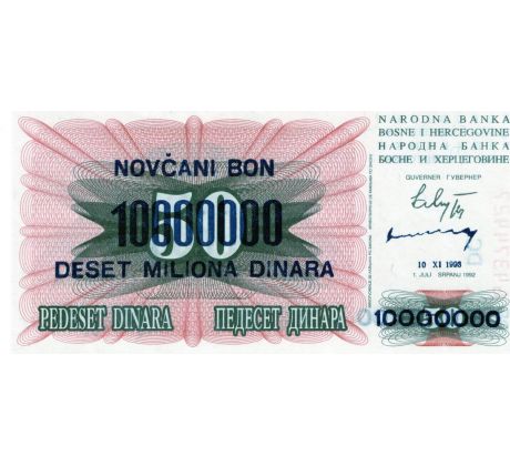 10 000 000 dinar 1992-1995 Bosna a Hercegovina