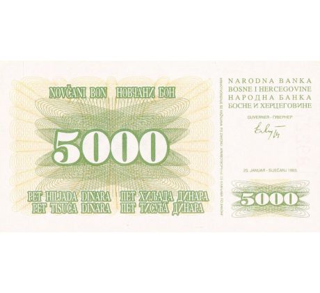 5000 dinar 1993 Bosna a Hercegovina