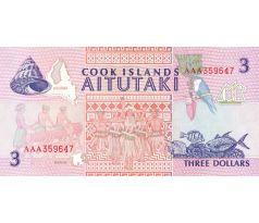 3 dollar 1992 Cook ostrovy