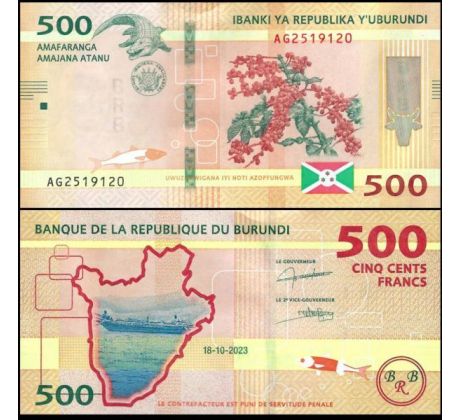 10 ks  x 500 francs 2023 Burundi