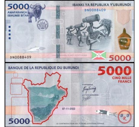 10 ks x 5 000 francs 2022 Burundi