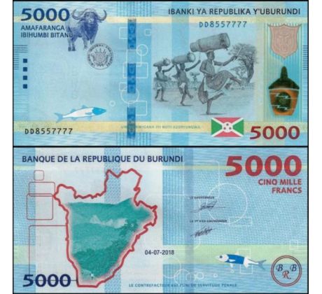 10 ks x 5 000 francs 2015-18 Burundi