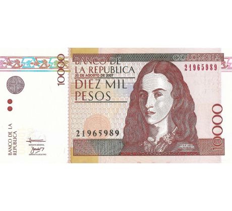 10 000 pesos 1999-2014 Kolumbia