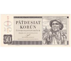 50 kčs 1950 B39 perforácia "S"