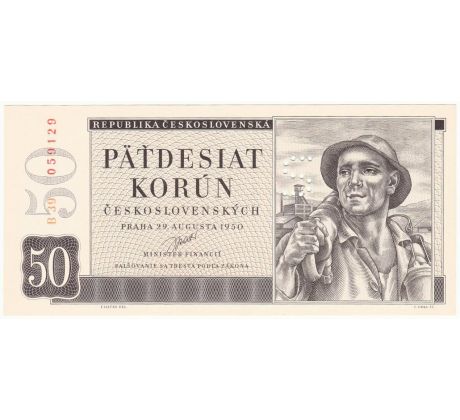 50 kčs 1950 B39 perforácia "S"
