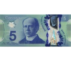 5 dollar 2013 Kanada polymerová bankovka