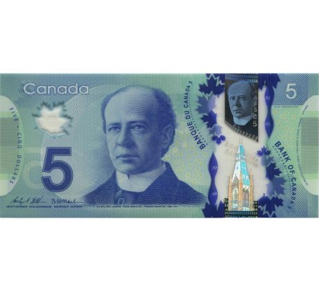 5 dollar 2013 Kanada polymerová bankovka