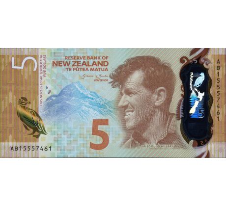 5 dollar 2015-18 Nový Zéland polymer bankovka