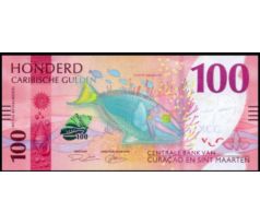 100 karibský gulden 2025 Curaçao a Sint Maarten