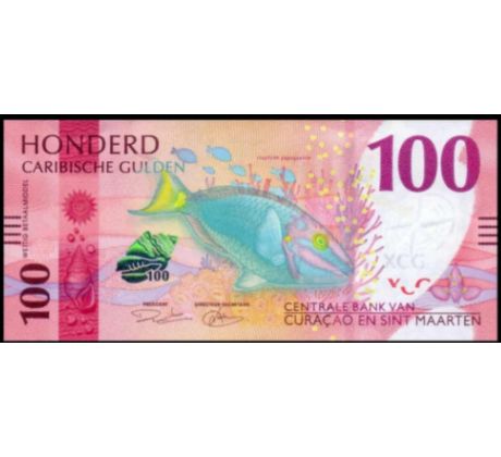 100 karibský gulden 2025 Curaçao a Sint Maarten