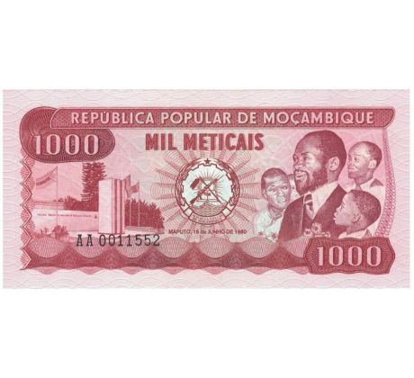 1 000 meticais 1980 Mozambik