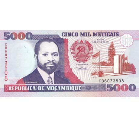 5 000 meticais 1991 Mozambik