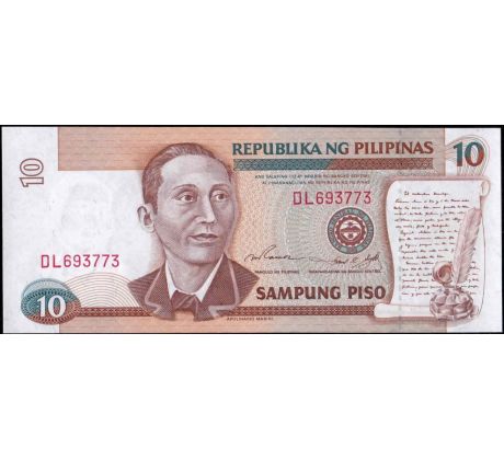 10 piso 1995-97 Filipíny červená séria