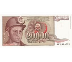 20 000 dinár 1987 Juhoslávia