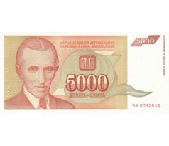 5 000 dinar 1993 Juhoslávia