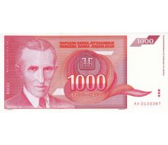 1 000 dinar 1992 Juhoslávia