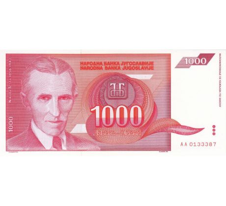 1 000 dinar 1992 Juhoslávia