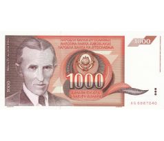 1 000 dinar 1990 Juhoslávia