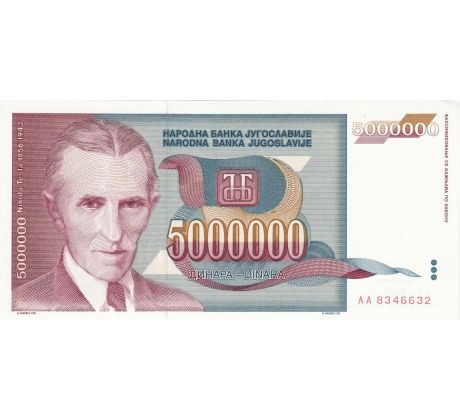 5 000 000 dinár 1993 Juhoslávia /02/