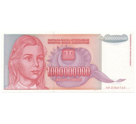 1 000 000 000 dinar 1993 Juhoslavia