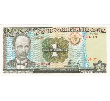 1 peso 1995 Kuba portrét Jose Martiho