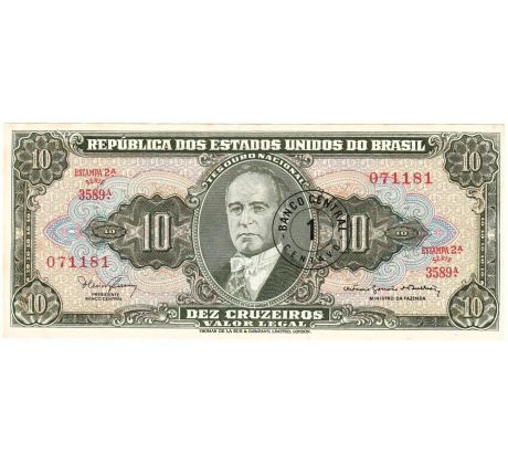 1 centavo/ 10 cruizeros 1966-67 Brazília