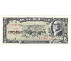 5 pesos 1960 Kuba s podpisom Che Guevara