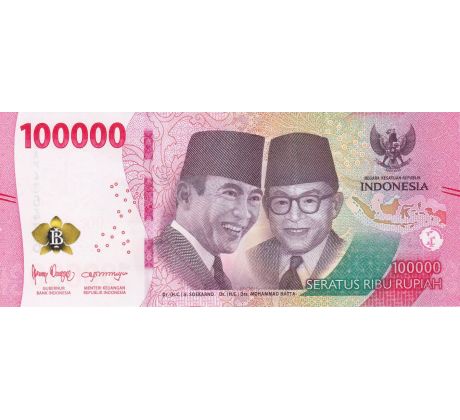 100 000 rupiah 2022-25 Indonézia