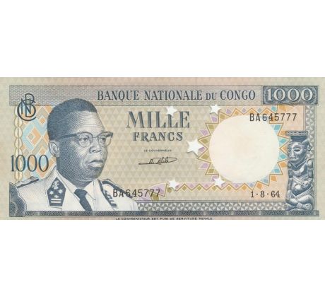 1 000 francs 1961-64 Kongo dem. rep.