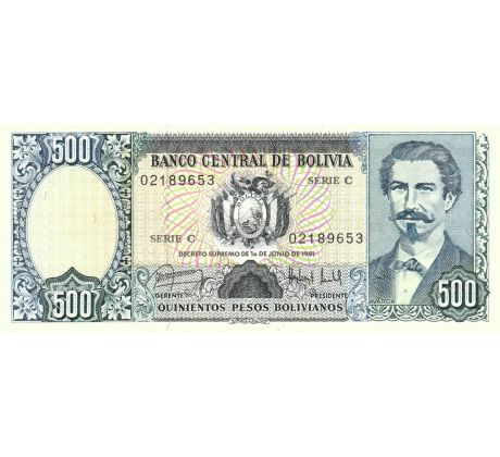 500 bolivianos 1981 Bolívia