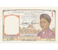 1 piastre 1932-49 Francúzska Indočína červené číslo