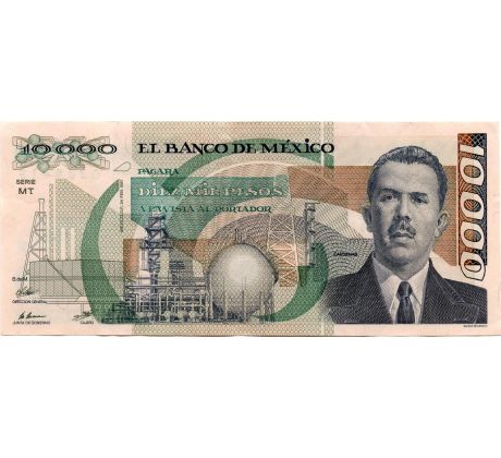 10 000 pesos 1985-89 Mexiko