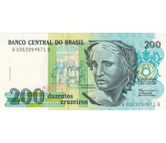 200 cruzeiros 1990 Brazília