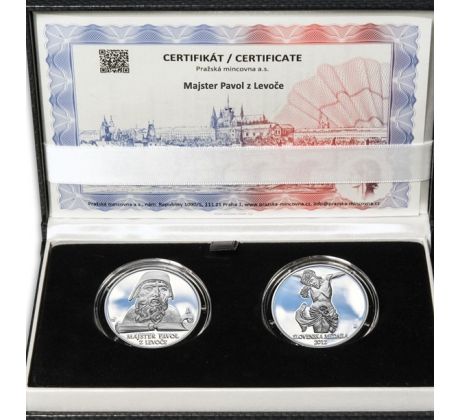 Súbor 1oz číslované investičné medaile 2012 Majster Pavol z Levoče