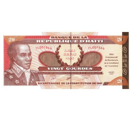 20 gourdes 2001 Haiti pamätná bankovka