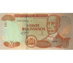 20 bolivianos 2001-17 Bolívia