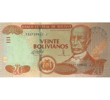 20 bolivianos 2001-17 Bolívia