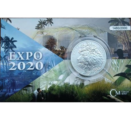 Číslovaná 1oz - 2 Dollars 2021 - Český lev (Expo 2020)