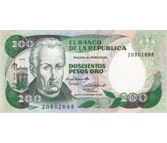 200 pesos 1986-92 Kolumbia