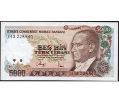 5 000 líra 1990 Turecko