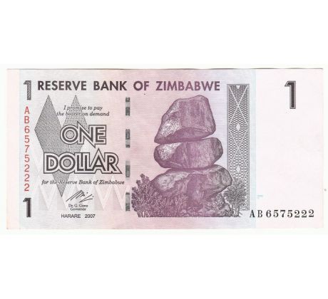 1 dollar 2007 Zimbabwe /02/