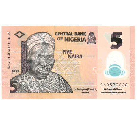 5 naira 2009-24 Nigéria polymerová bankovka /03/