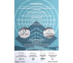 10€ 2023 Začiatok pravidelného vysielania československého rozhlasu+pamätný list PROOF