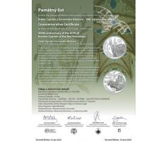 10€ 2024 Fráter Cyprián z Červeného Kláštora+pamätný list PROOF