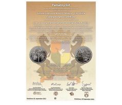 10€ 2022 Kovačice+pamätný list PROOF