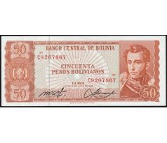 50 pesos bolivianos 1962 Bolívia